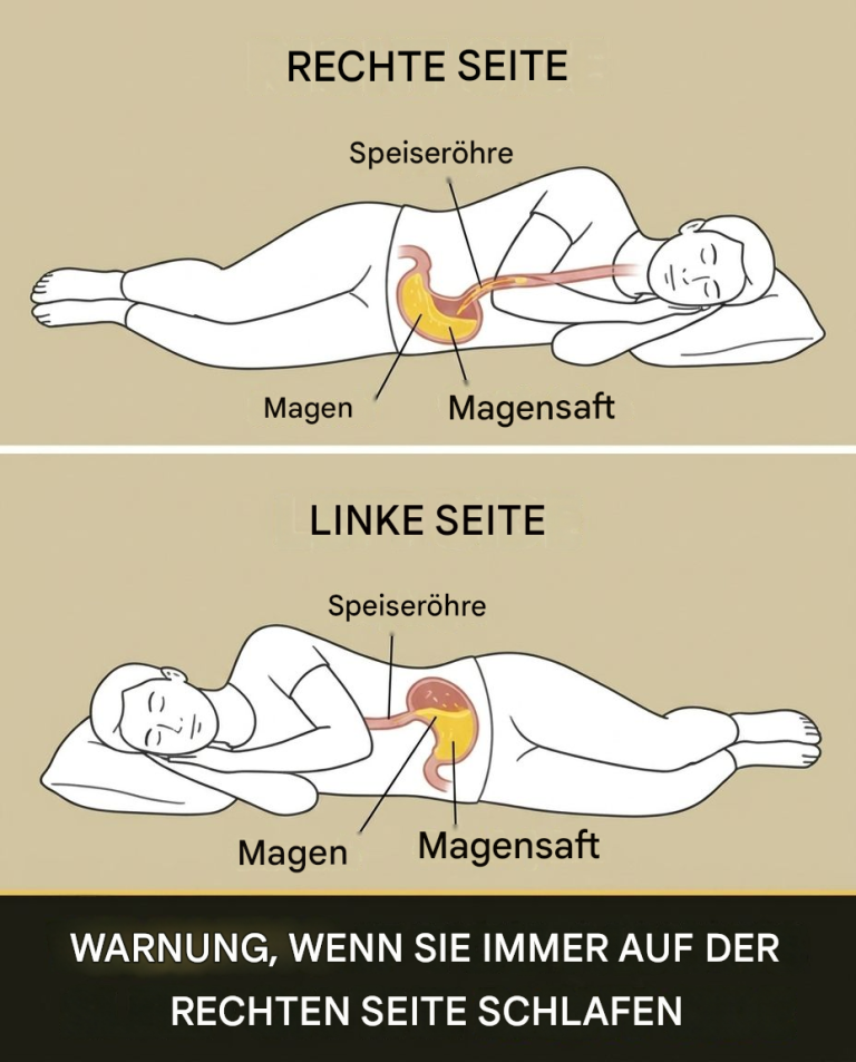 Welchen Risiken geht man ein, wenn man auf der rechten Seite schläft?