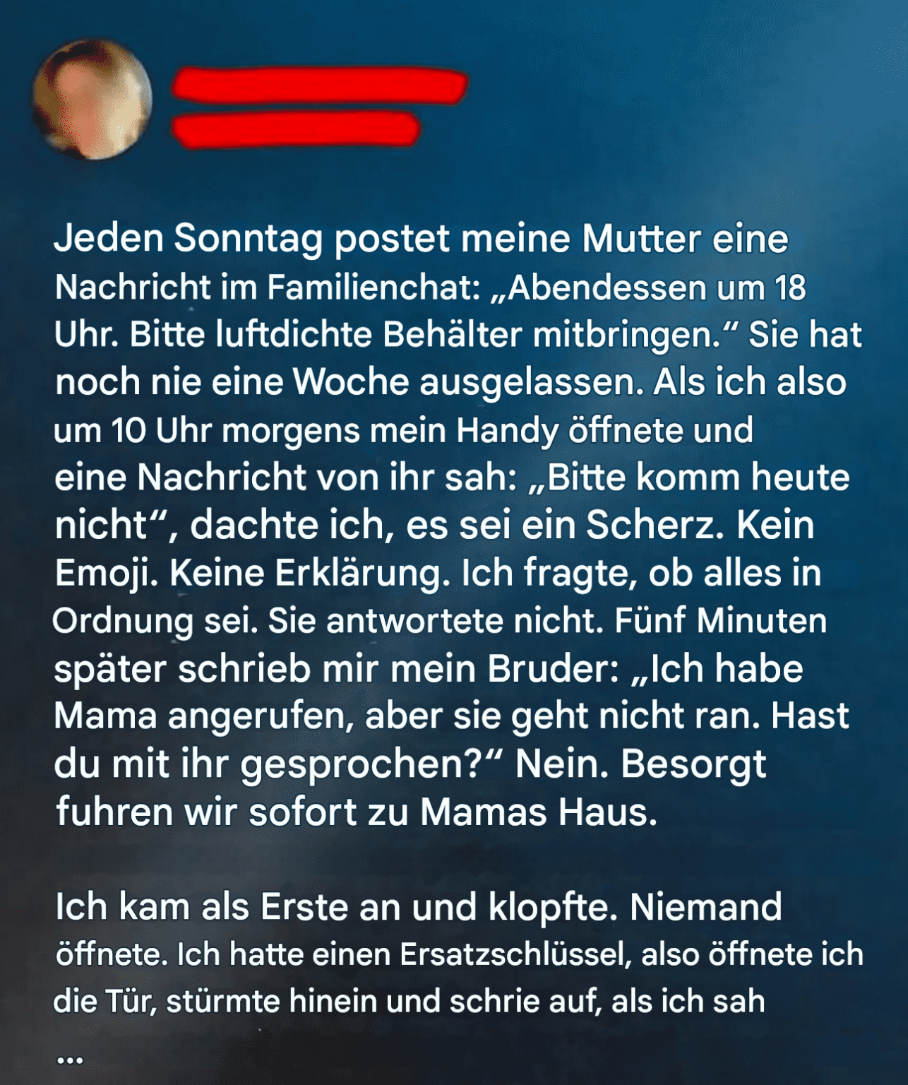 Ein einfacher Text, der verborgene Familienwahrheiten enthüllte.