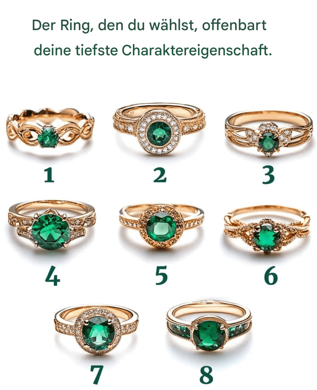 Schummeln Sie nicht: Der Ring, den Sie wählen, offenbart Ihre tiefste Charaktereigenschaft.