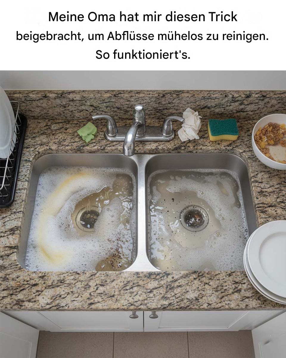 Trick zum Reinigen eines verstopften Küchenabflusses