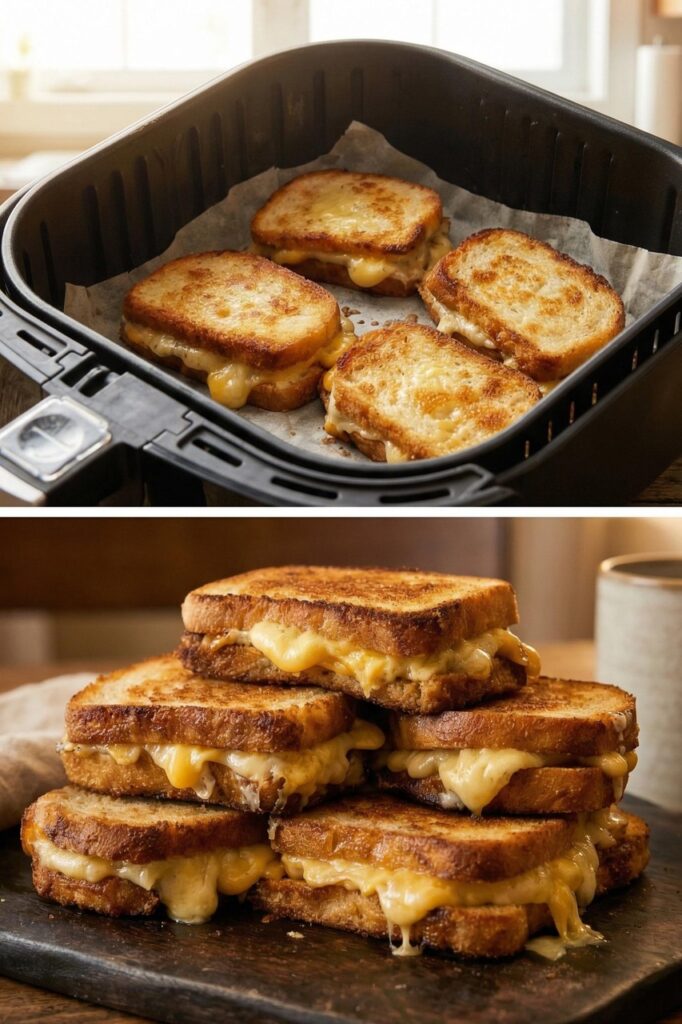 Knuspriger und zartschmelzender Käsetoast aus der Heißluftfritteuse