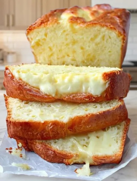 Saftiges Zitronenbrot mit Frischkäse-Swirl