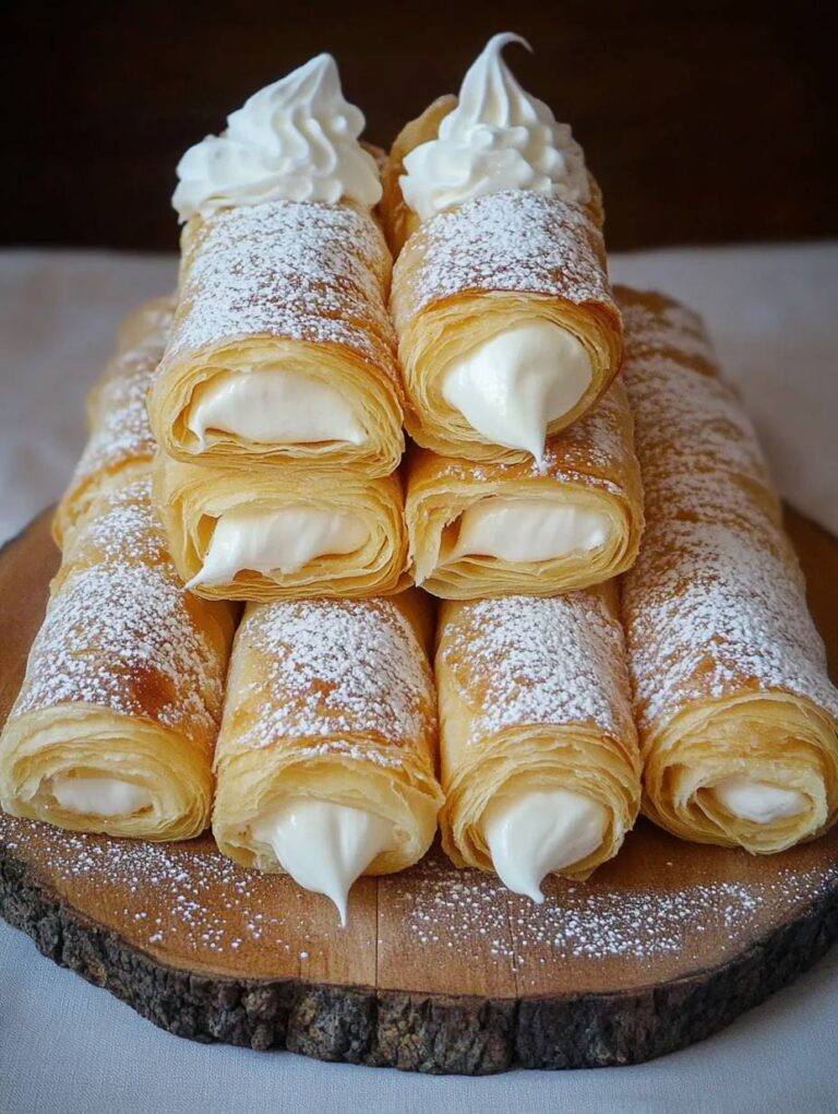 Selbstgemachte Schaumrollen mit italienischer Eischneefüllung