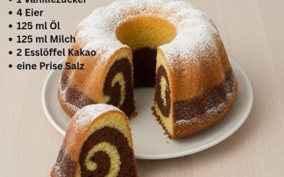 Heute habe ich mal wieder einen Marmorbiskuitkuchen gebacken – locker, saftig und sooo einfach gemacht
