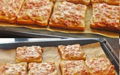 Pizzatoast mit 350 g Käse und 300g Salami in Paar Minuten