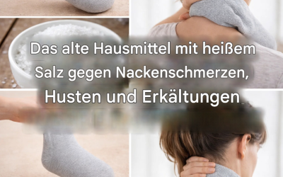 Das alte Hausmittel heißes Salz gegen Nackenschmerzen, Husten und Erkältungen.