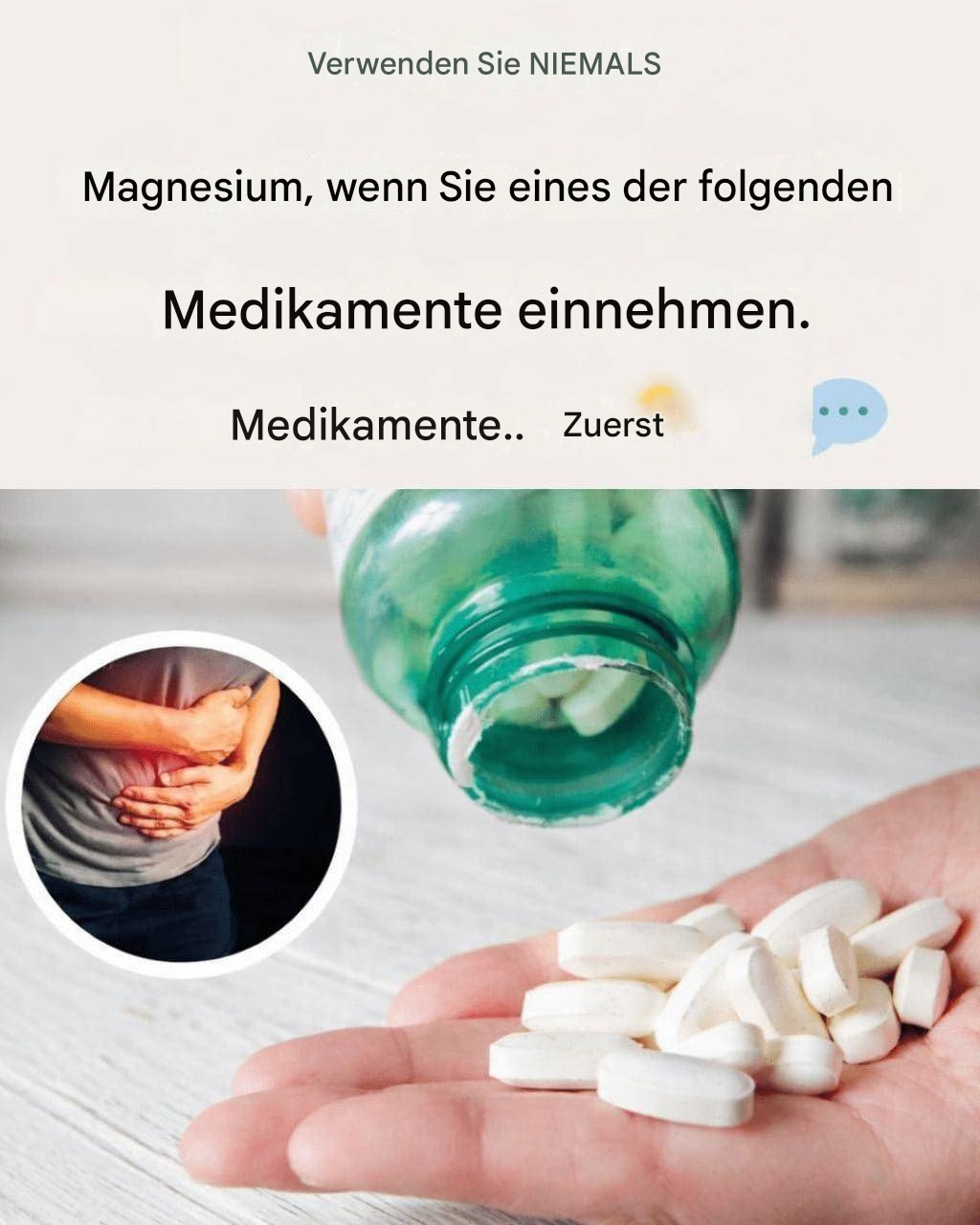 Nehmen Sie Magnesium NIEMALS ein, wenn Sie eines der folgenden Medikamente einnehmen.