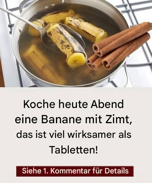Gekochte Banane mit Zimt