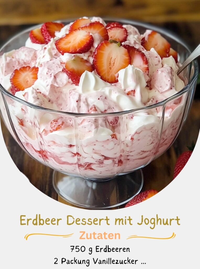 Das Dessert das dein Leben verändert in 2 Minuten, Erdbeer Dessert mit Joghurt!