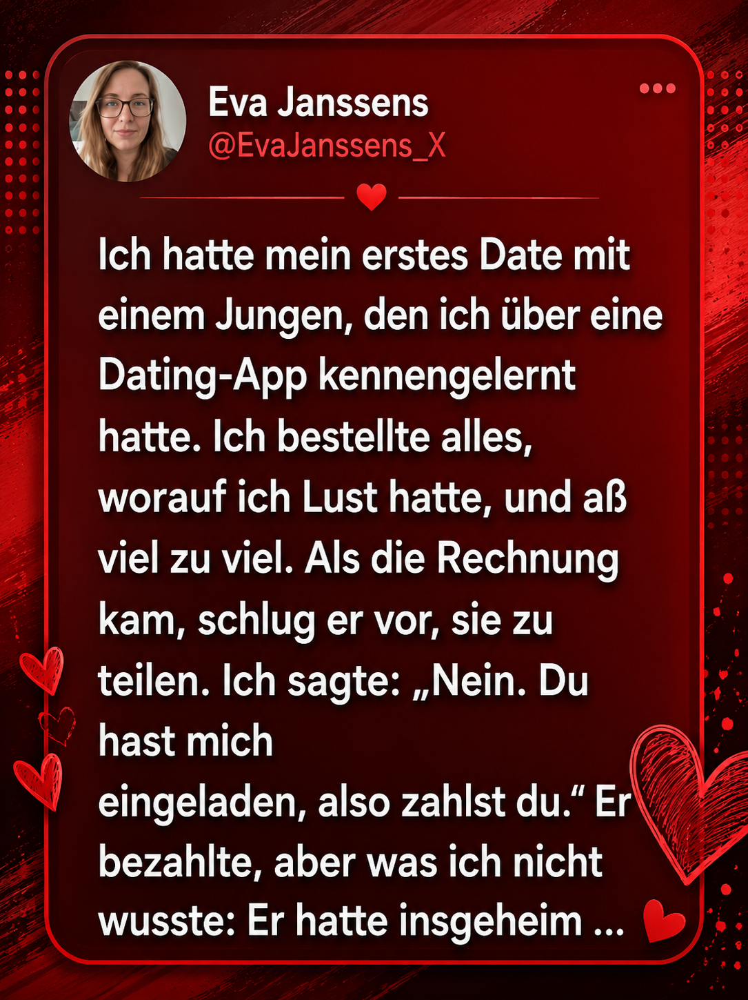 Ein Date, ein Abend, eine Lektion, die ich nie vergessen werde