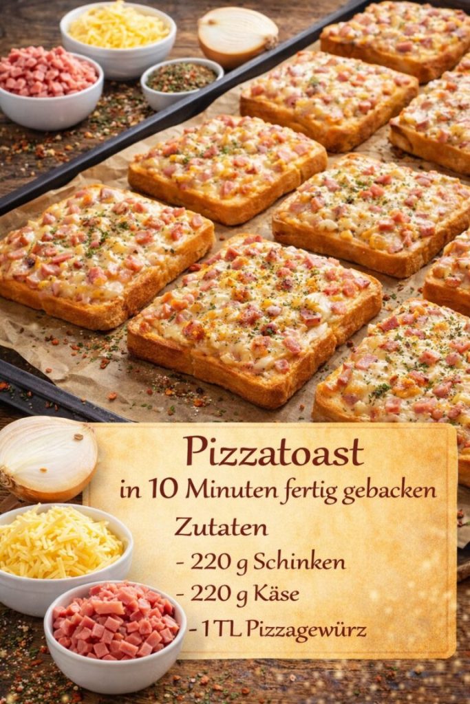 Pizzatoast zum reinlegen, in 3 Minuten zubereitet!