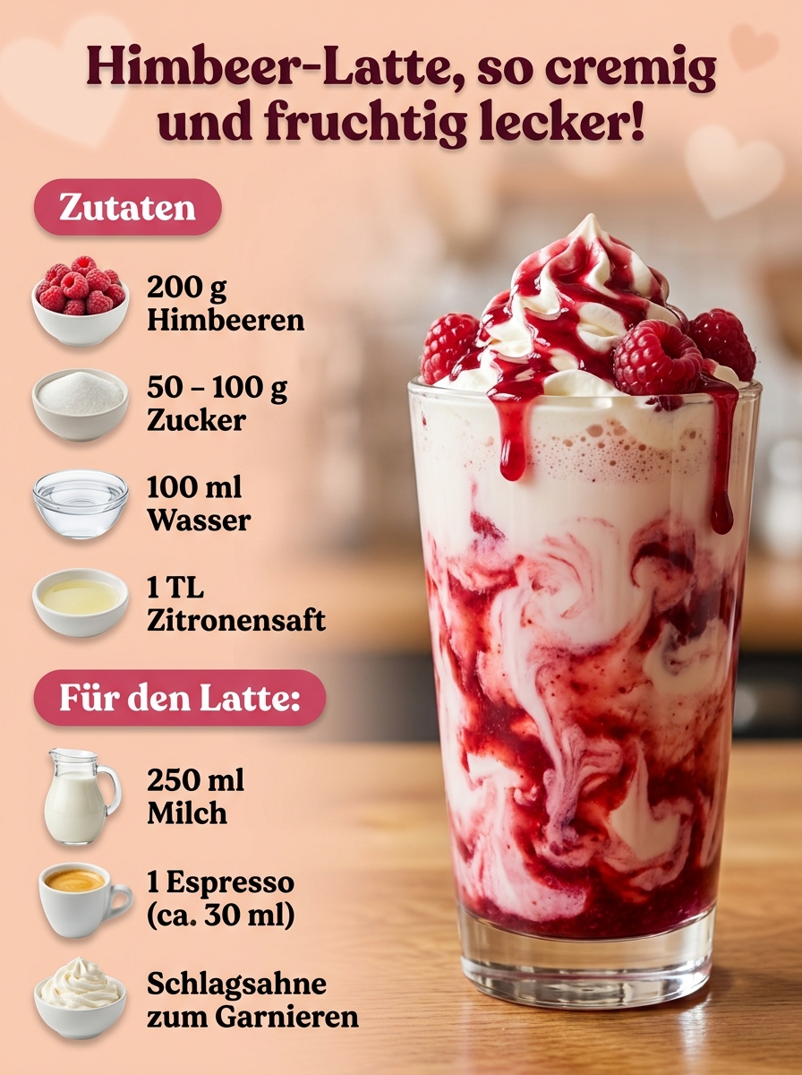 Himbeer-Latte, so cremig und fruchtig lecker!