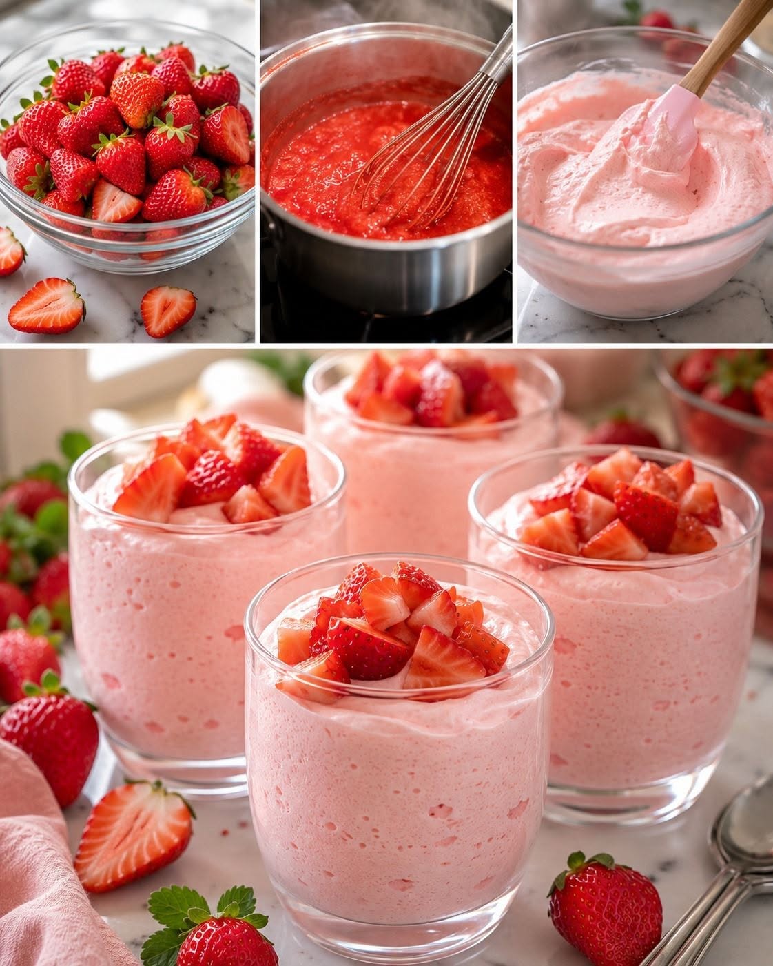 Leichte Erdbeermousse