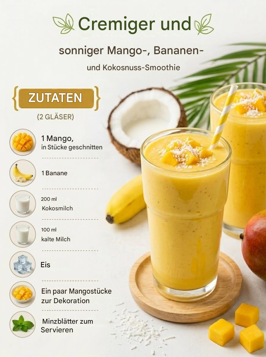 Mango-Bananen-Kokos-Smoothie
