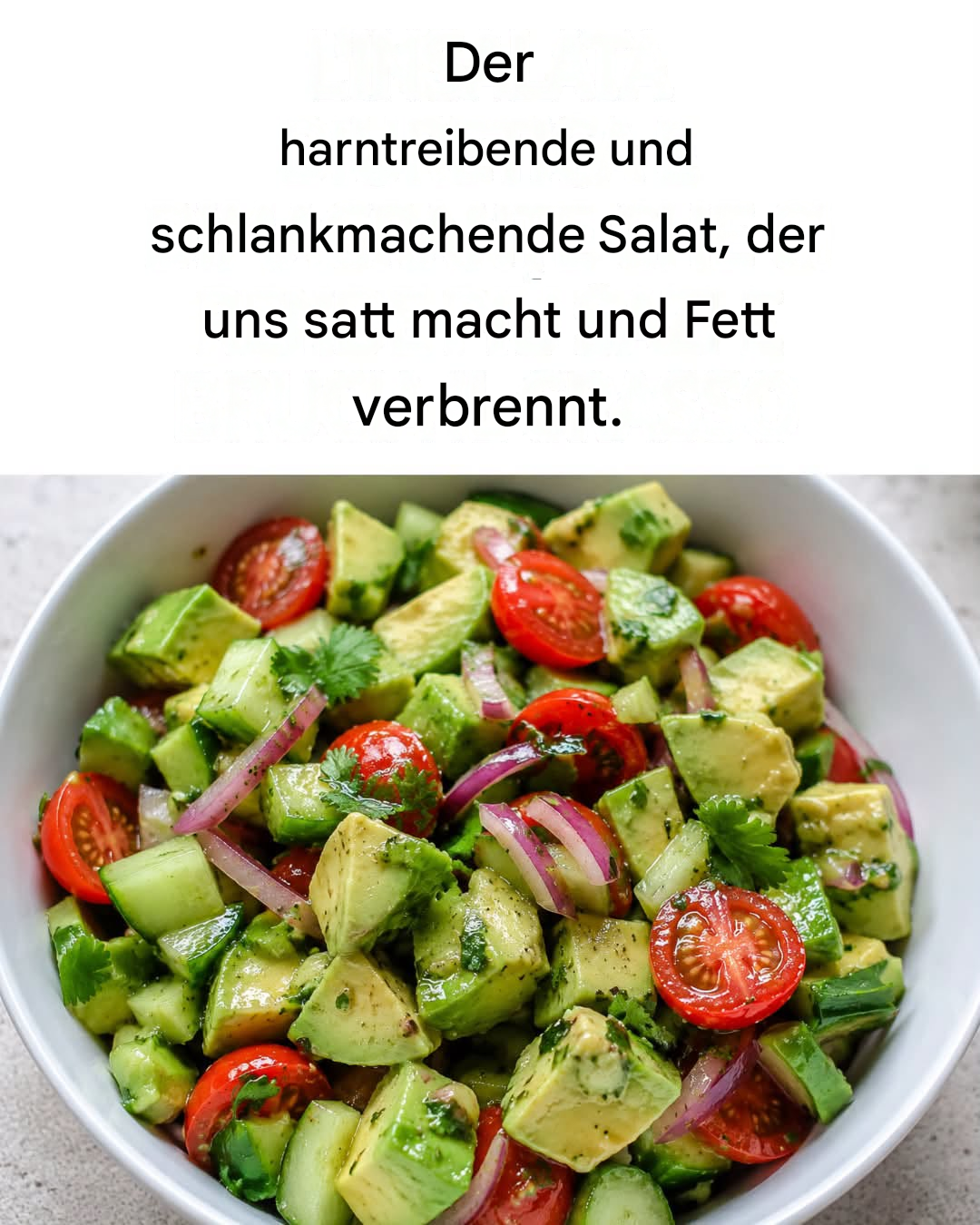 Das Rezept für einen harntreibenden und schlankmachenden Salat, der Fett verbrennt und Ihnen hilft, 4 Kilo pro Woche abzunehmen.