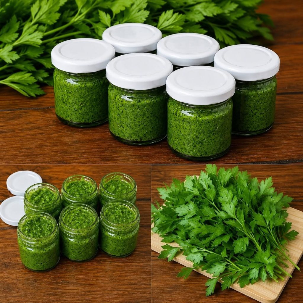 Hausgemachte Kräuterpaste für Suppen, Saucen und Marinaden
