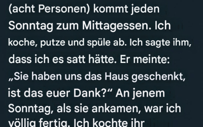 Mein Mann meinte, ich solle aufhören zu jammern und für seine Familie kochen – Meine stille Lektion…