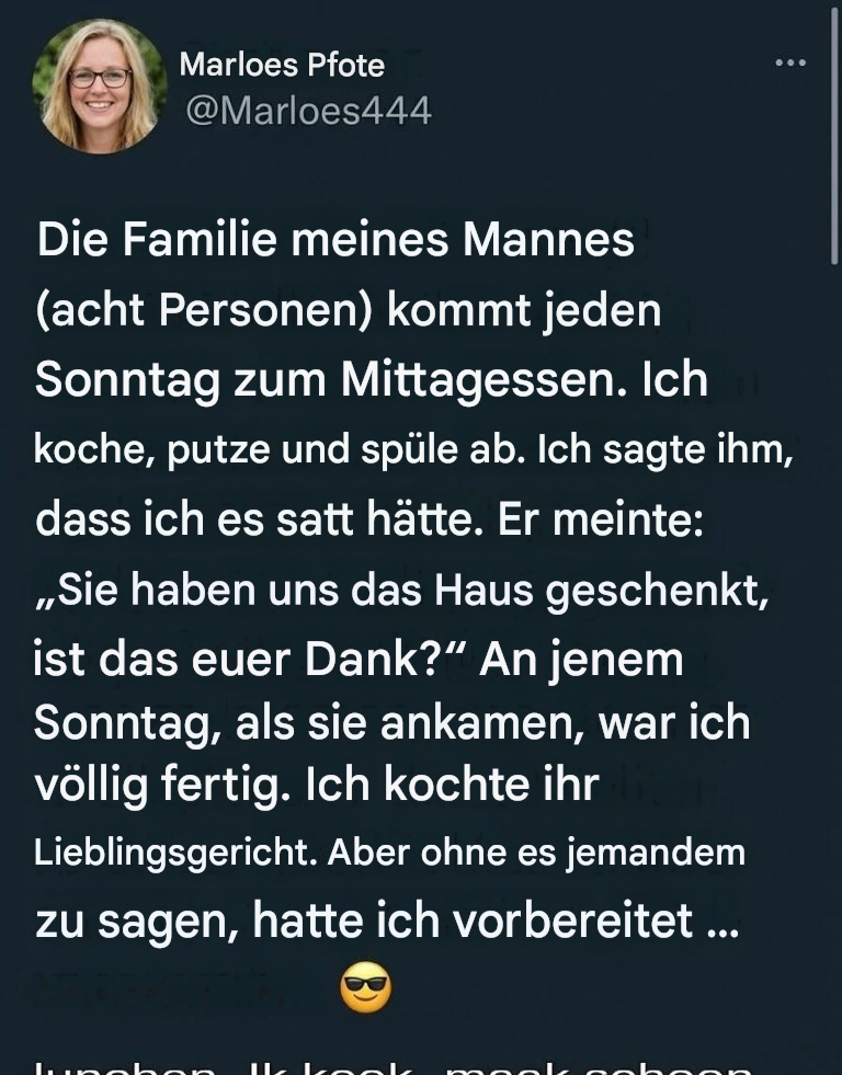 Mein Mann meinte, ich solle aufhören zu jammern und für seine Familie kochen – Meine stille Lektion…