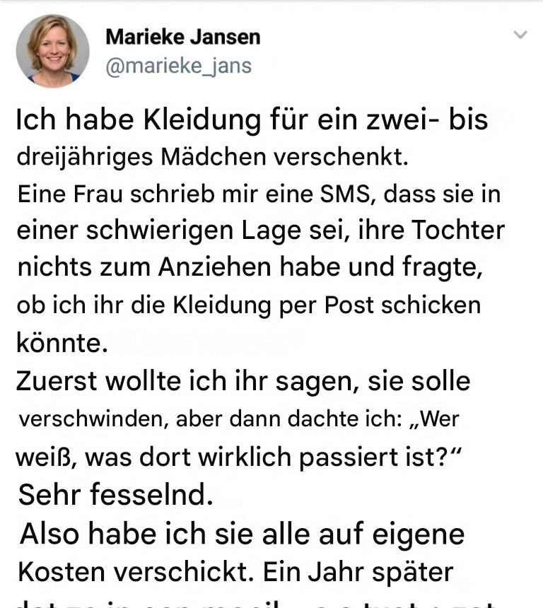 Was ich wegzugeben glaubte … kam auf unerwartete Weise zu mir zurück