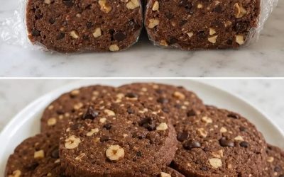 Butterkekse mit Zartbitterschokolade und Haselnüssen