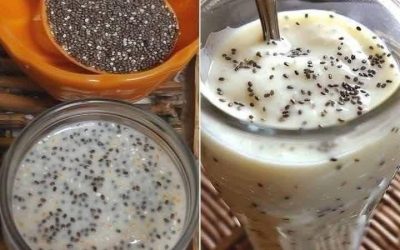 Chia-Samen-Milchgetränk
