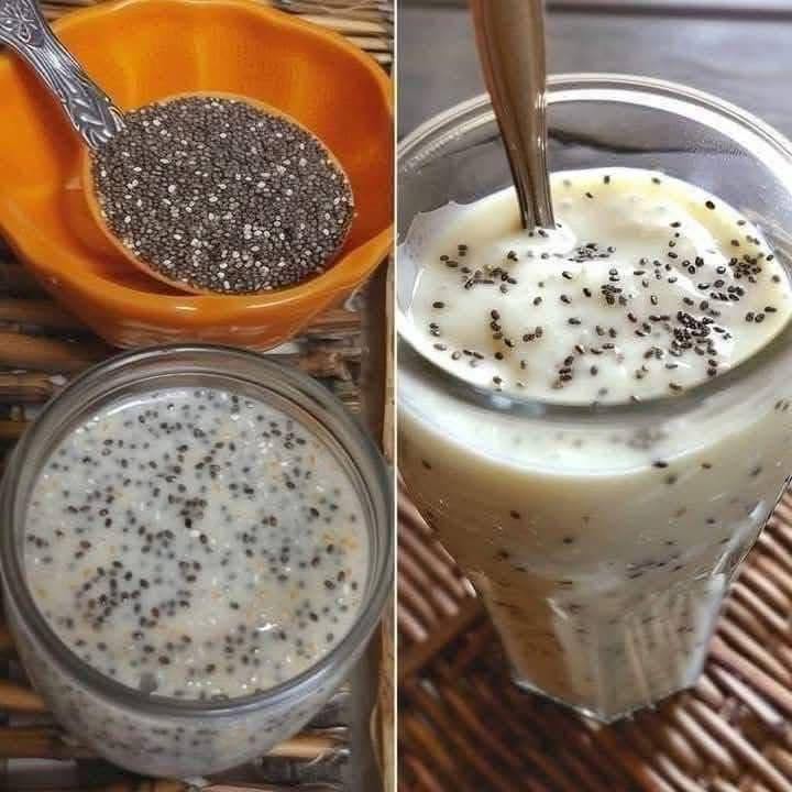 Chia-Samen-Milchgetränk