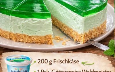 Erfrischende waldmeister philadelphia torte