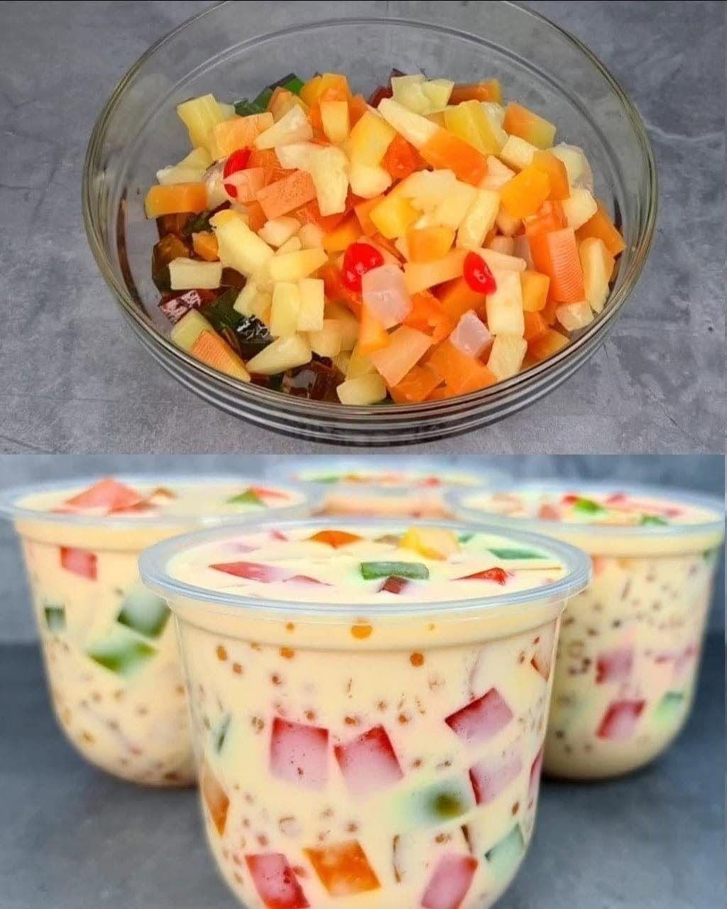 Fruchtiges Tapioka-Gelee-Getränk