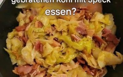 Gebratener Kohl mit Speck, Zwiebeln und Knoblauch