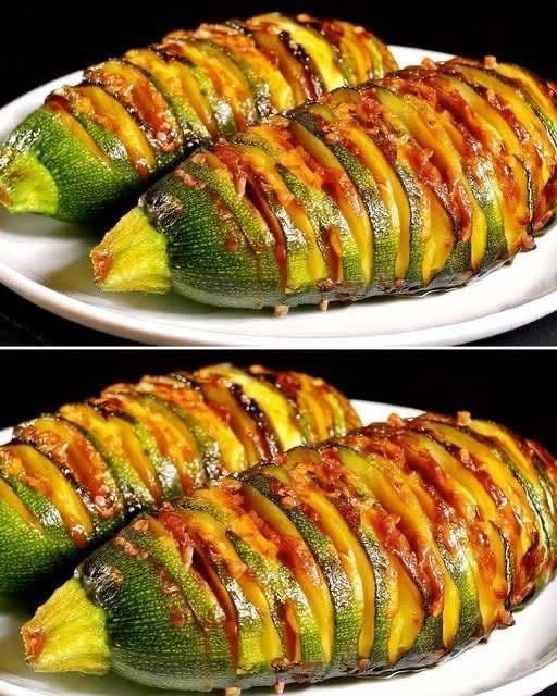 Hasselback-Zucchini aus der Heißluftfritteuse: Zart, knusprig und unglaublich lecker