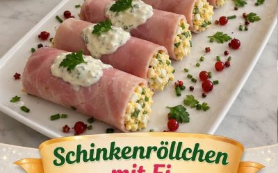 Schinkenröllchen mit Ei