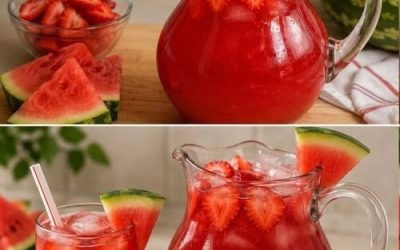 Sommerlicher Erdbeer-Melonen-Punsch
