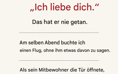 Ein Anruf meines Sohnes veranlasste mich, den ersten Flug zu ihm zu nehmen.