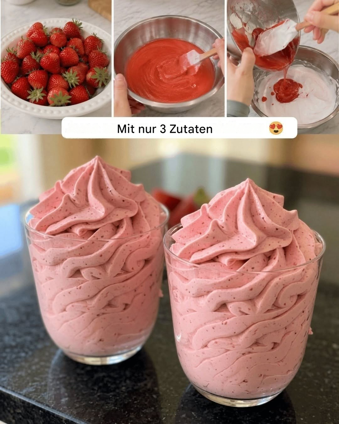 Ultracremige Erdbeermousse – Nur 3 Zutaten & ein umwerfendes Ergebnis
