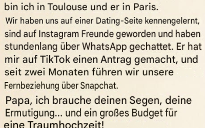 Als ein Mädchen ihrem Vater ihre virtuelle Hochzeit ankündigt, geht seine Reaktion viral.