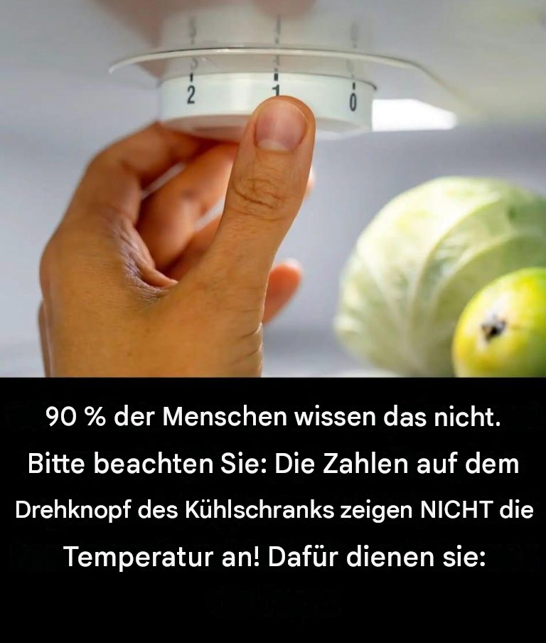 90 % der Menschen wissen das nicht: Die Zahlen auf dem Drehknopf Ihres Kühlschranks zeigen NICHT die Temperatur an! Dafür sind sie tatsächlich da.