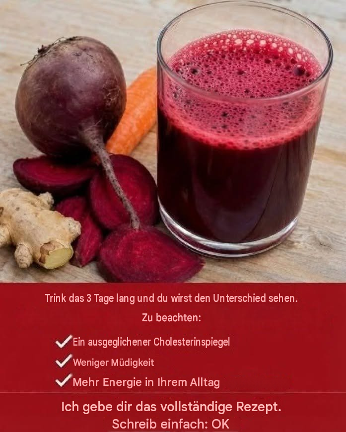 Rote-Bete-Ingwer-Saft für Energie, bessere Durchblutung und mehr Vitalität.