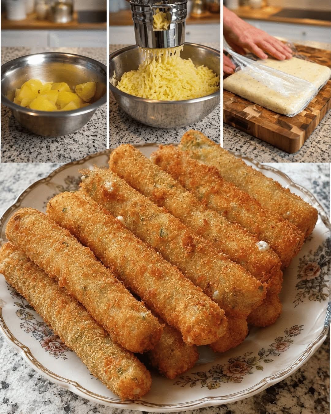 Knusprige Kartoffelkroketten mit Käse