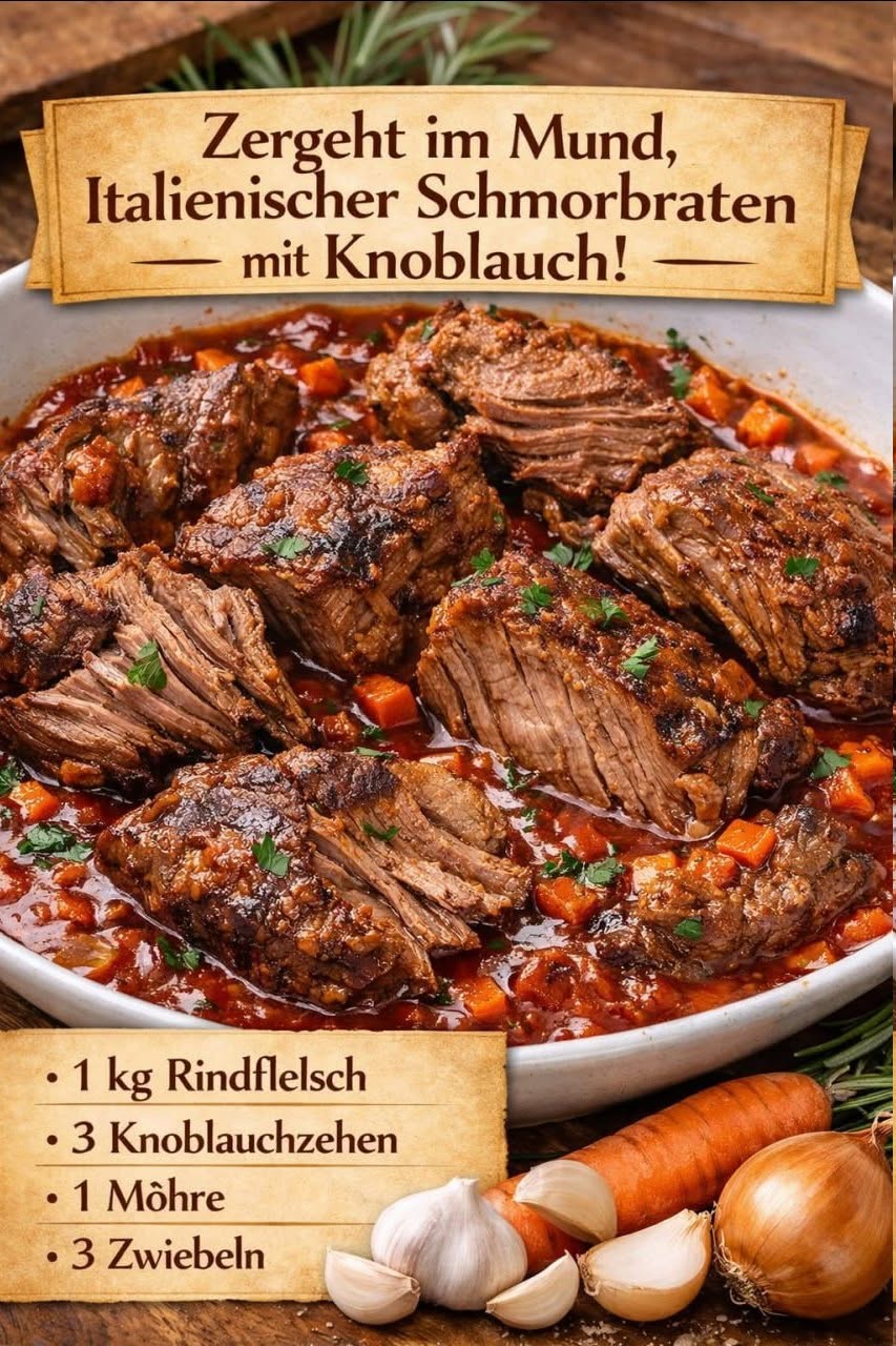 Zergeht im Mund, Italienischer Schmorbraten mit Knoblauch