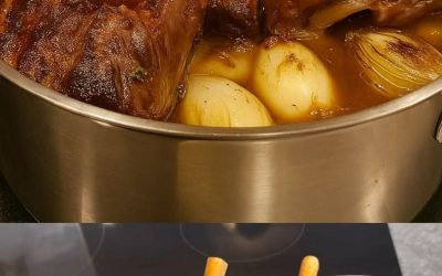 Lammhaxen-Confit mit Honig und Kräutern