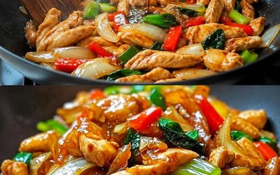 Chinesische Hähnchenpfanne mit Spitzkohl und Zwiebel