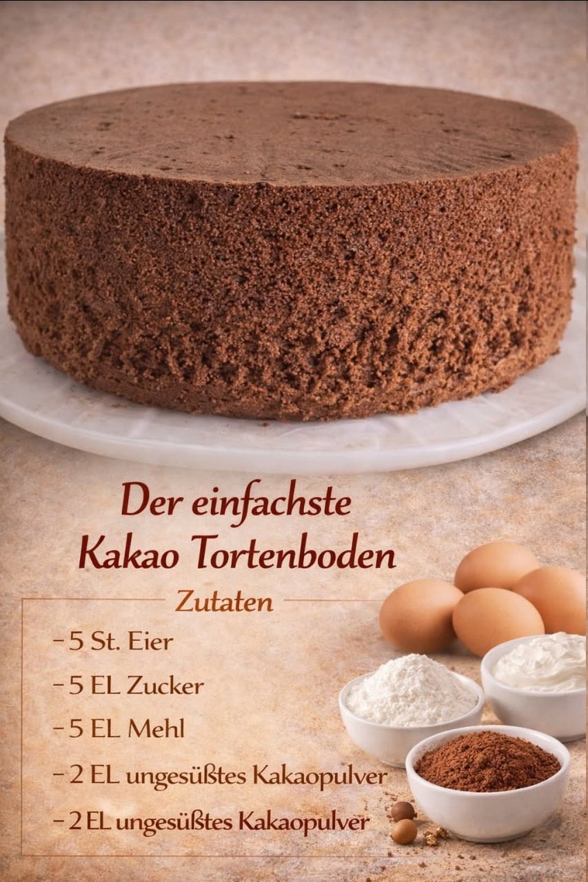 Der einfachste Kakao Tortenboden