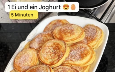 Schnelle Joghurt-Pfannkuchen – Einfaches und fluffiges Rezept in 5 Minuten