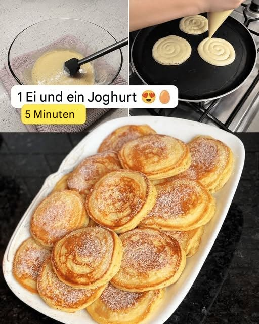 Schnelle Joghurt-Pfannkuchen – Einfaches und fluffiges Rezept in 5 Minuten