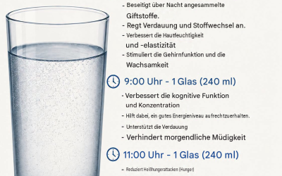8 Gläser Wasser am Tag: Warum das so wichtig ist und wann man sie trinken sollte